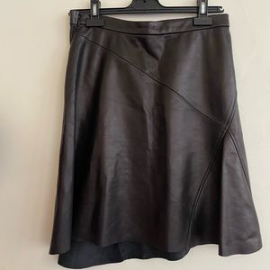 Derek Lam dark chocolate brown leather skirt size 4